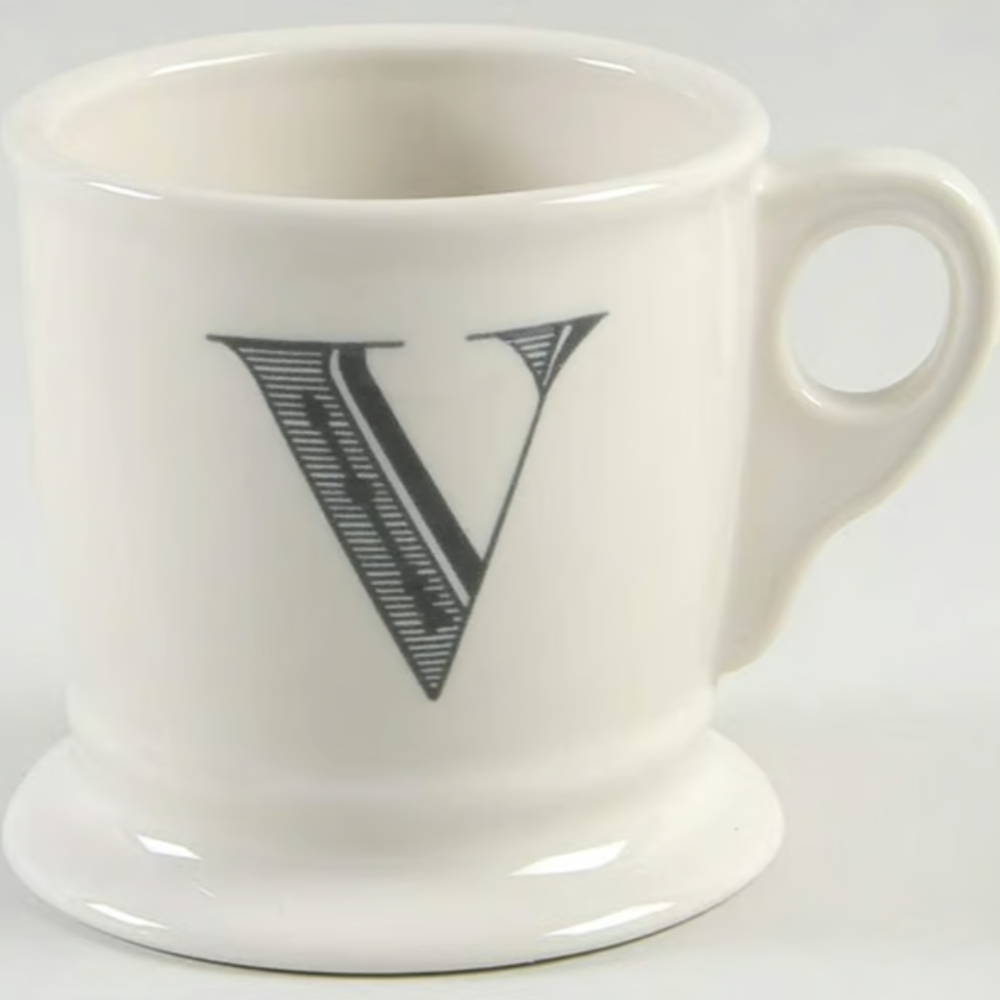 ANTHROPOLOGIE/  Monogrammed  "V" Mug